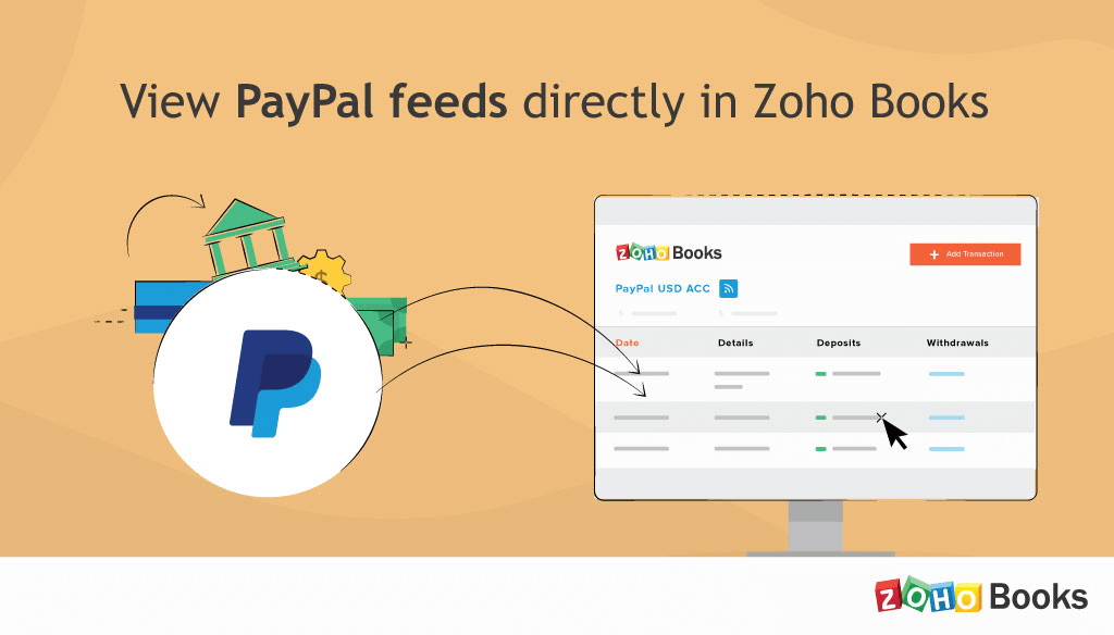 View PayPal feeds directly in Zoho Books