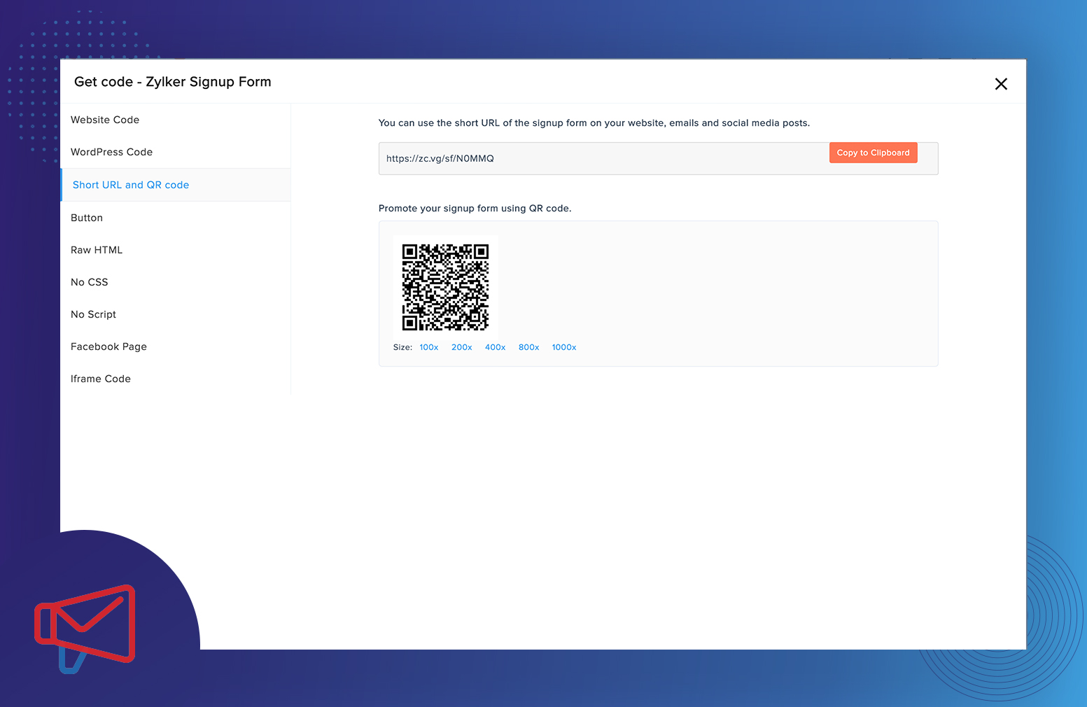 Generating QR Code for a sign-up form