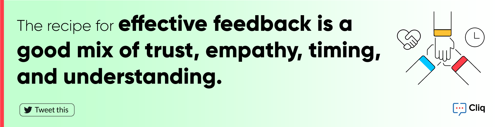 The recipe for effective feedback is a good mix of trust, empathy, timing, and understanding. - Zoho Cliq