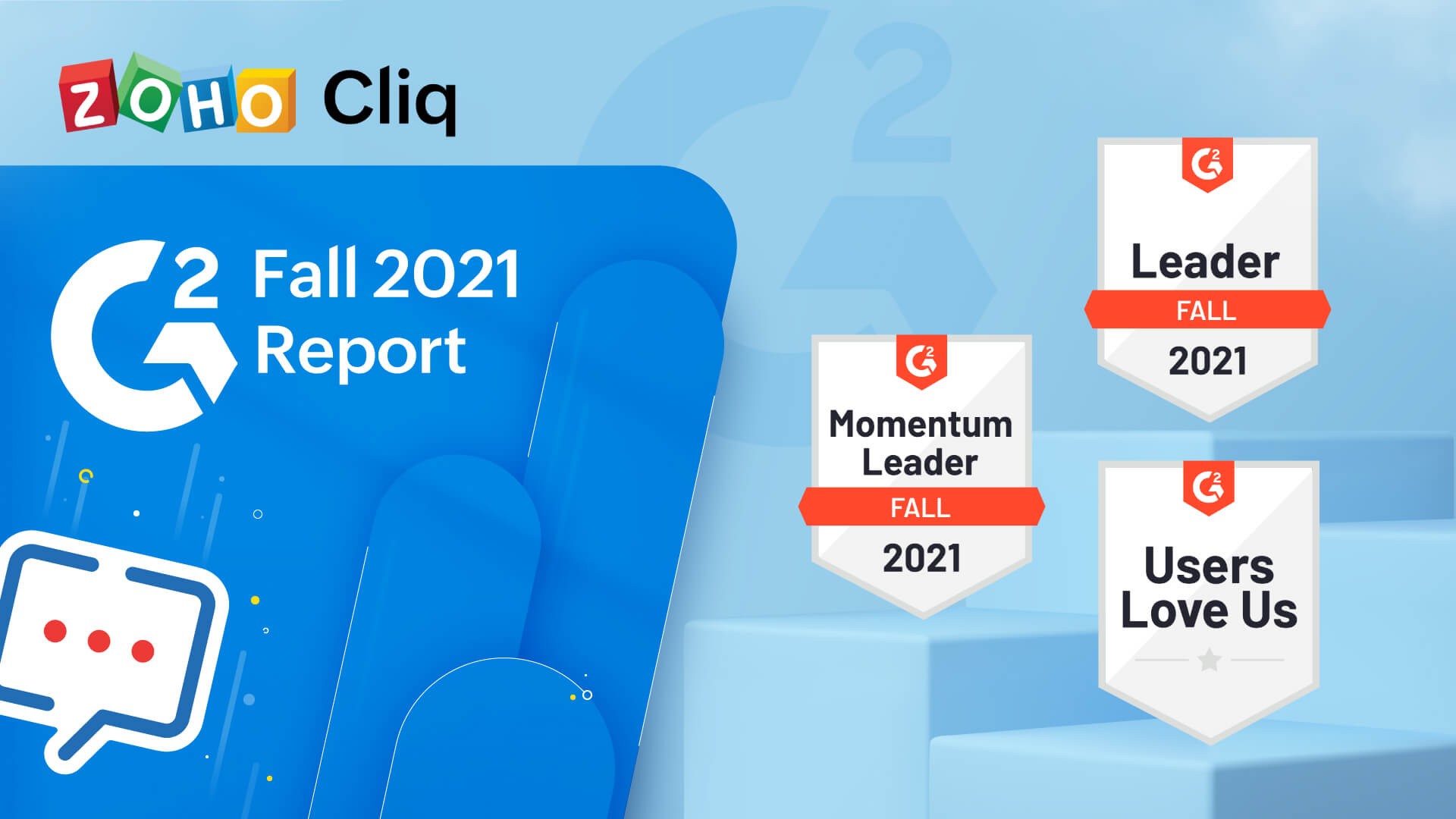 Zoho Cliq named a Leader in multiple G2 categories for fall 2021
