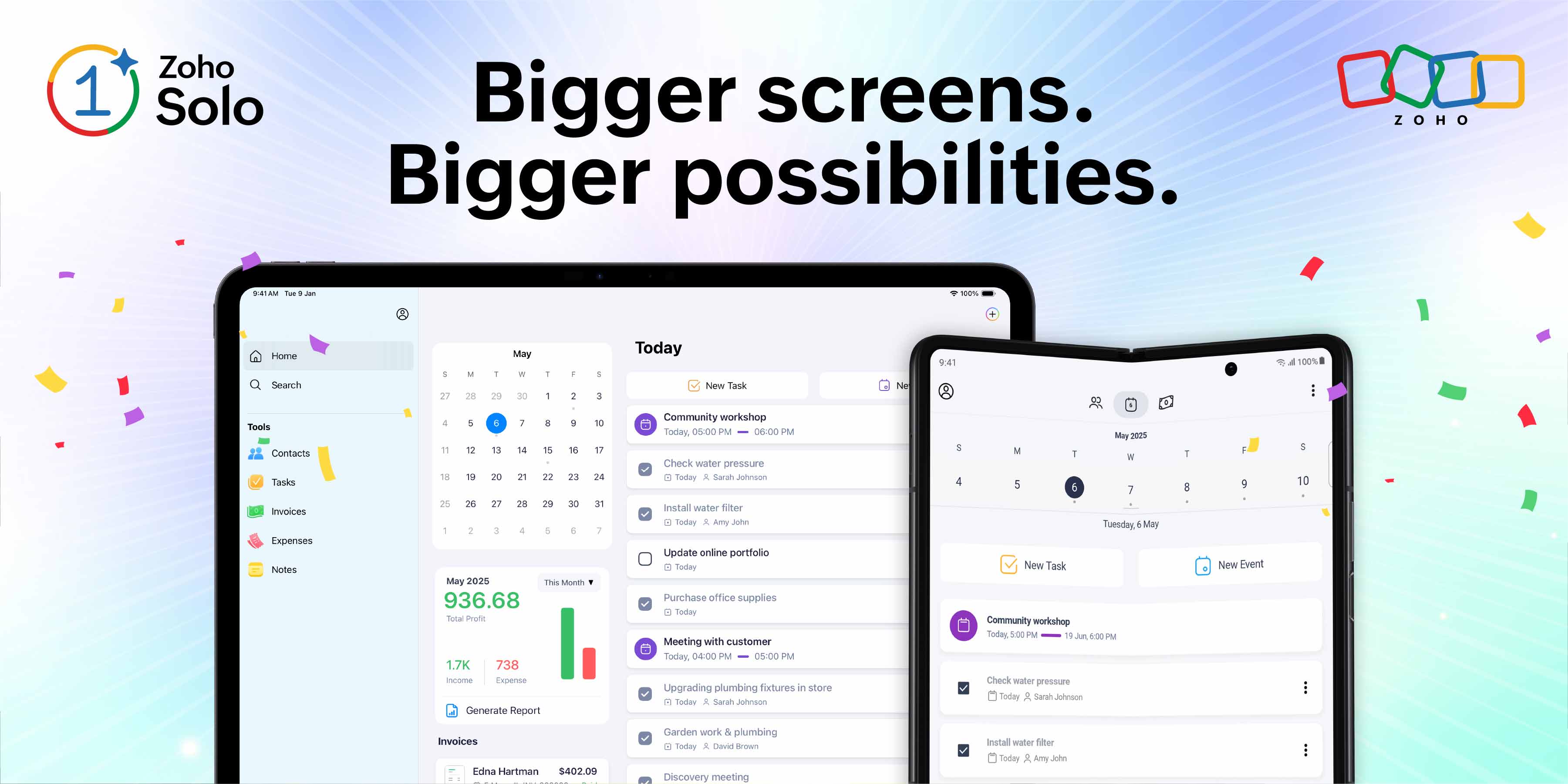 Zoho Solo is now on iPads and tablets