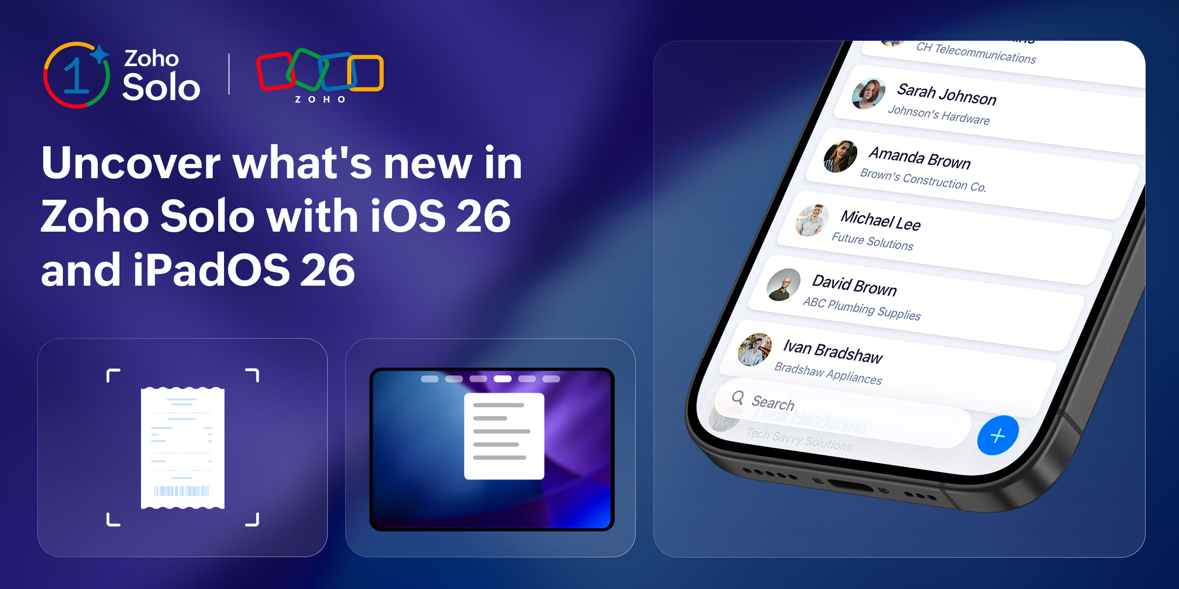 Uncover what's new in Zoho Solo with iOS 26 and iPadOS 26