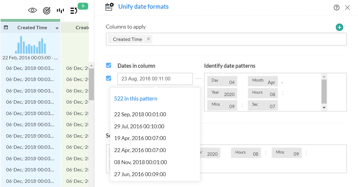 Unify Date Format transform in Zoho Data Prep