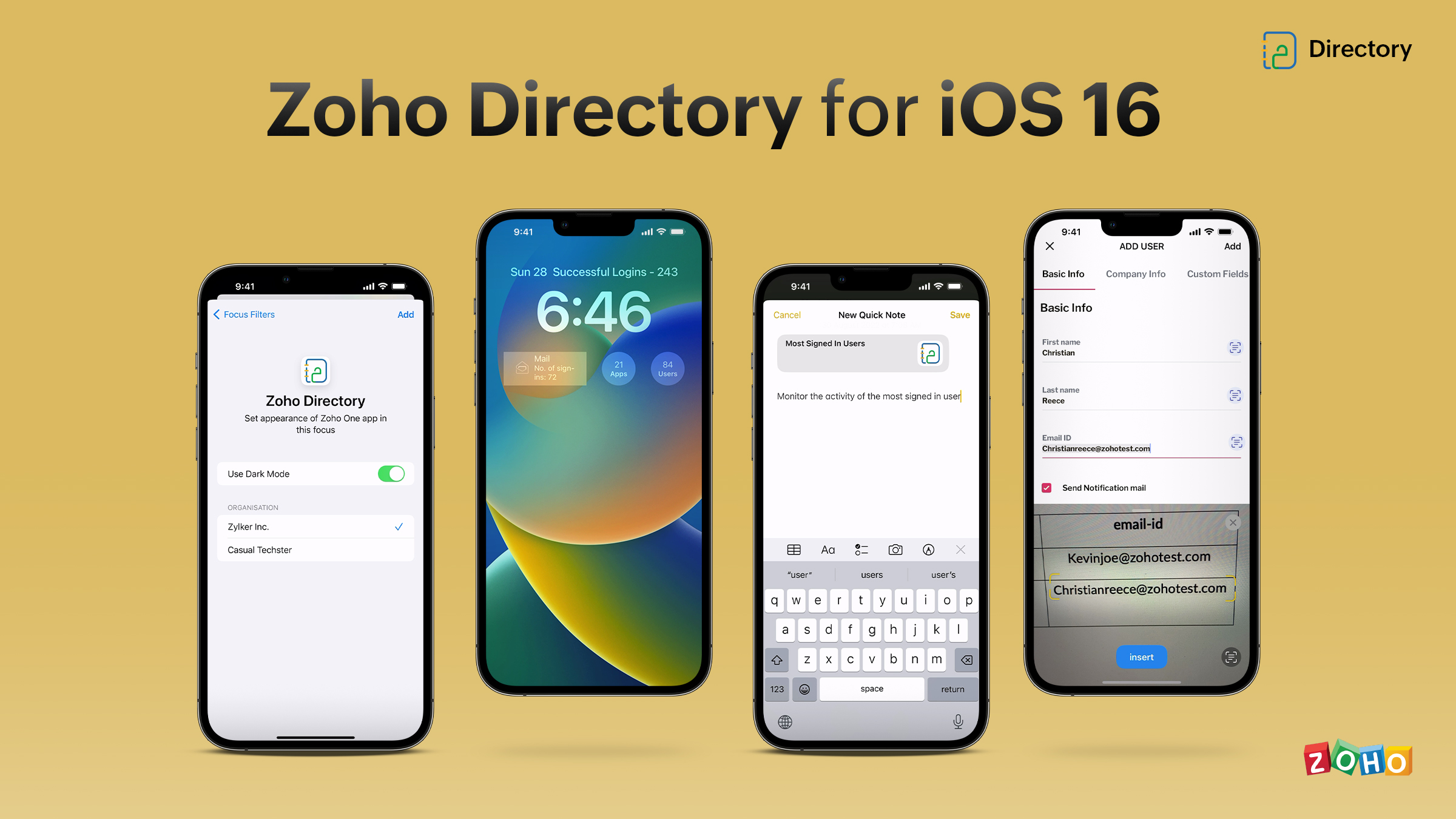 iOS 16: Zoho Directory's all-new Focus filters, Lock Screen widgets, and more!