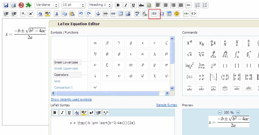 LaTeX Equation Editor