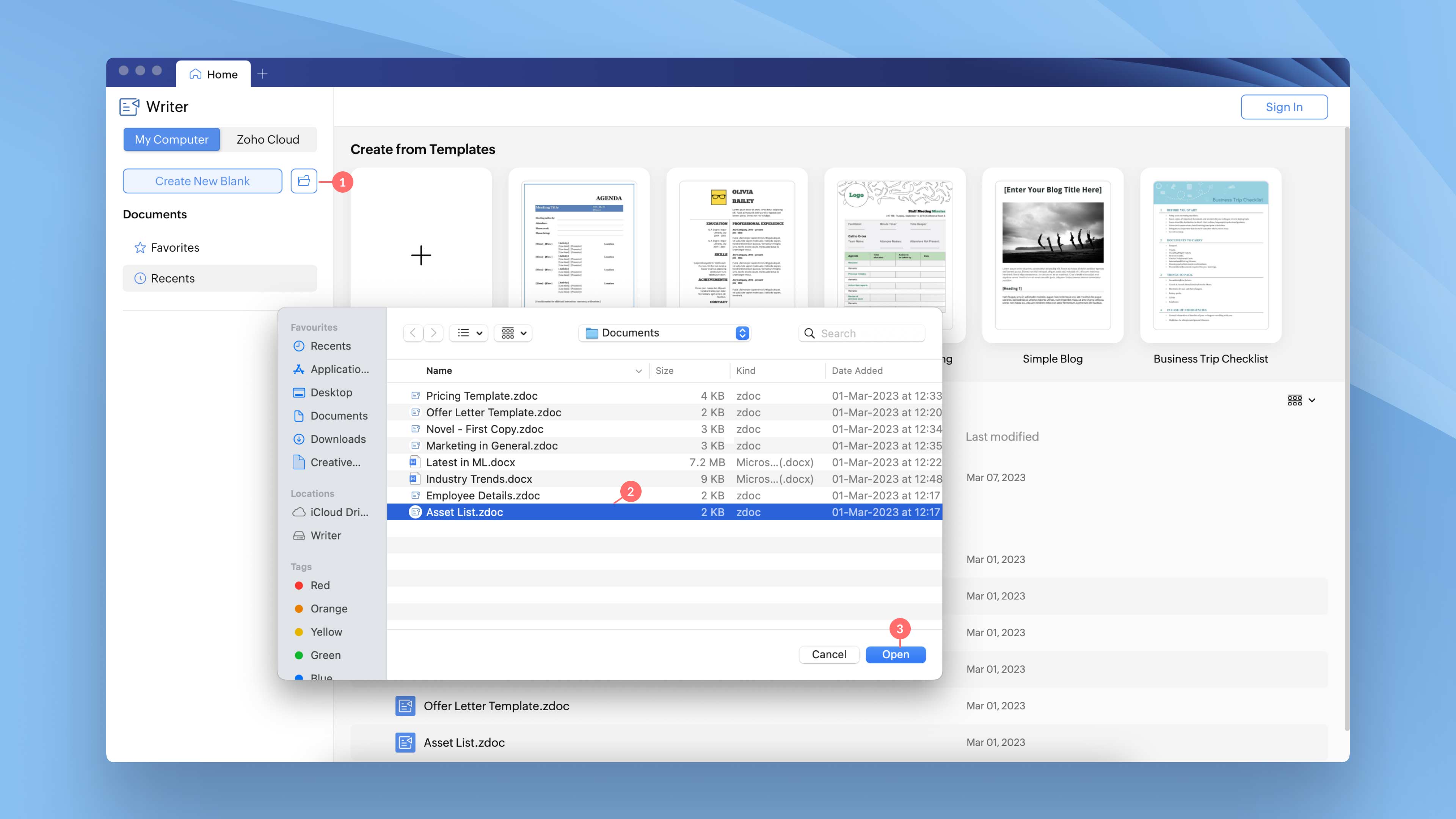Tulis dokumen Word di Zoho Writer Tulis dokumen Word di Zoho Writer