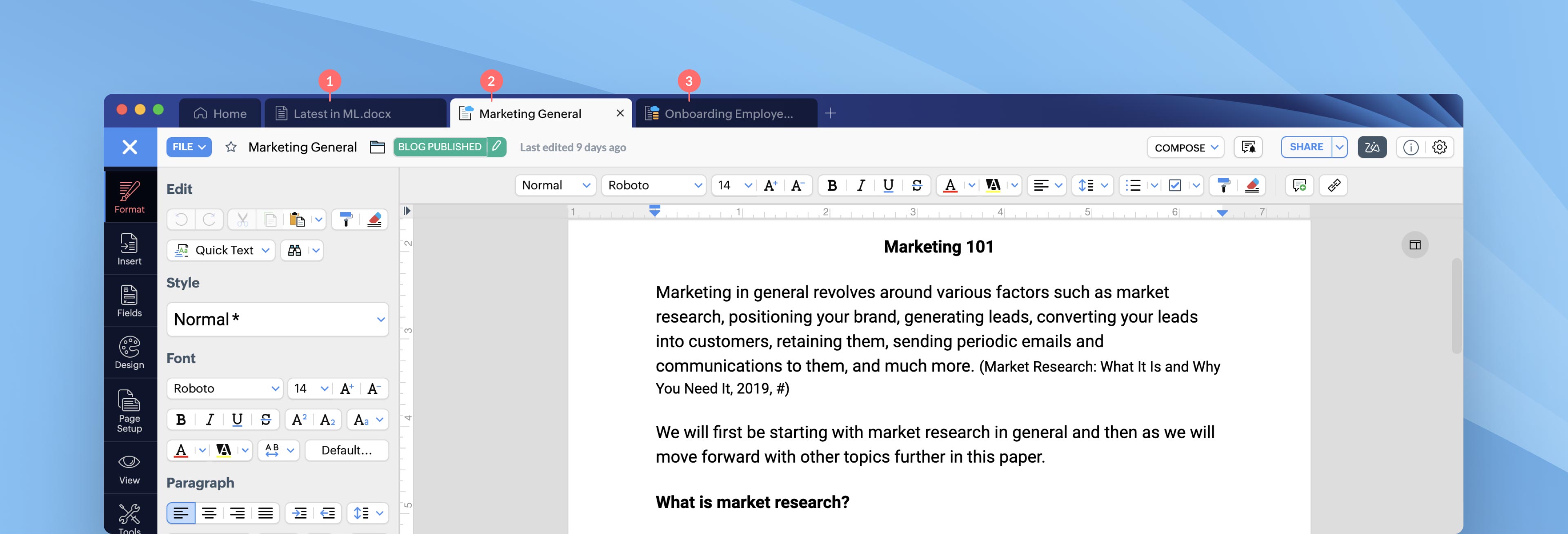 Membuat dokumen word di Zoho Writer Membuat dokumen word di Zoho Writer