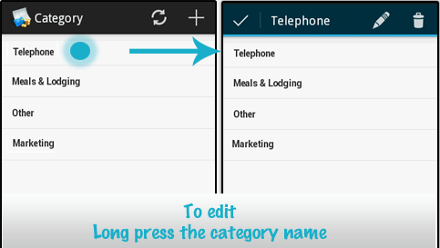 Edit Expense Category in Zoho Invoice android app Edit Expense Category in Zoho Invoice android app