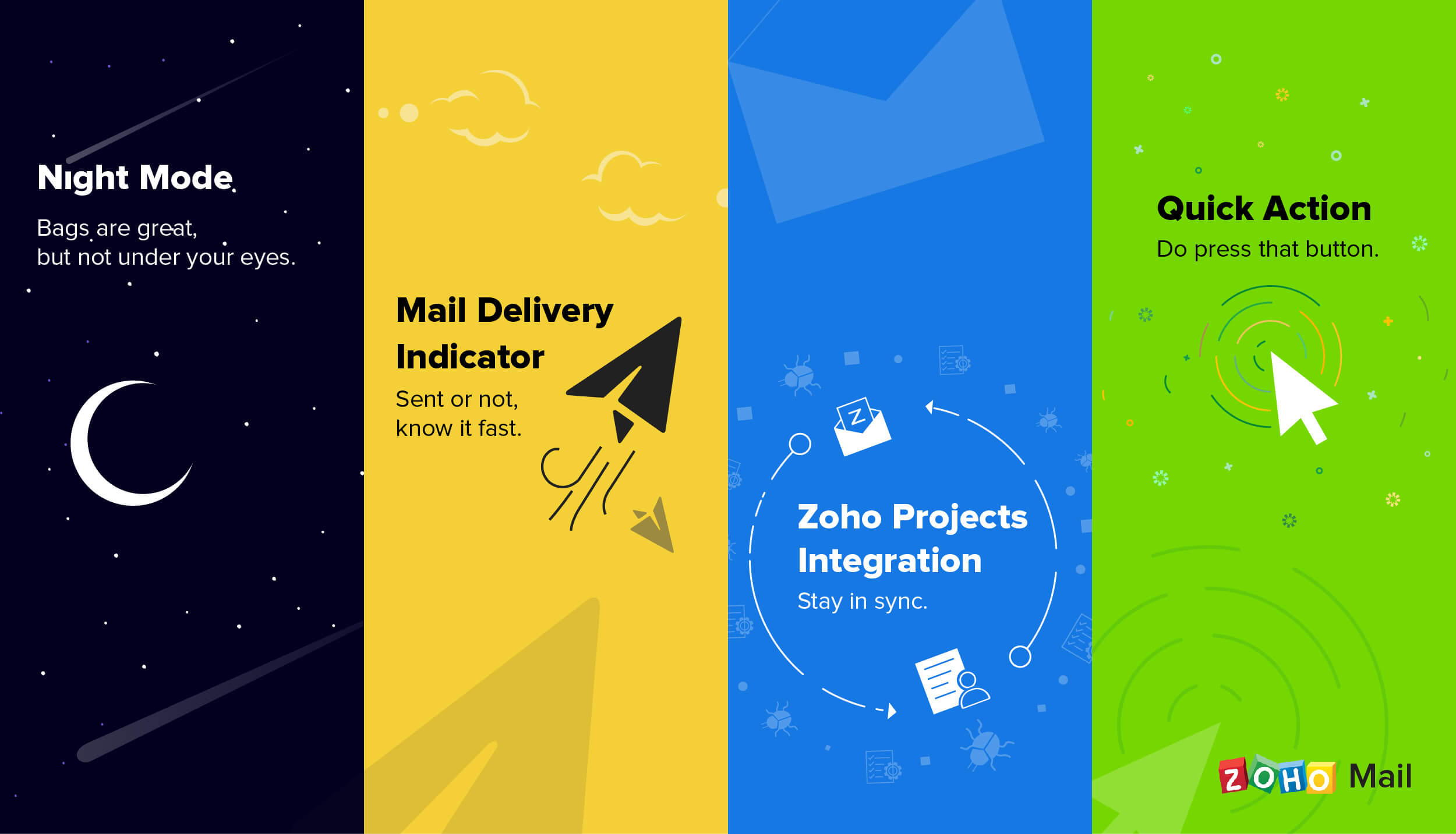 Announcing Night Mode, Quick Actions, and more in Zoho Mail