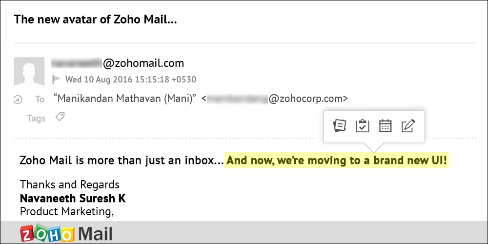 Zoho Mail: The new UI is here, and we're giving your Tasks a makeover