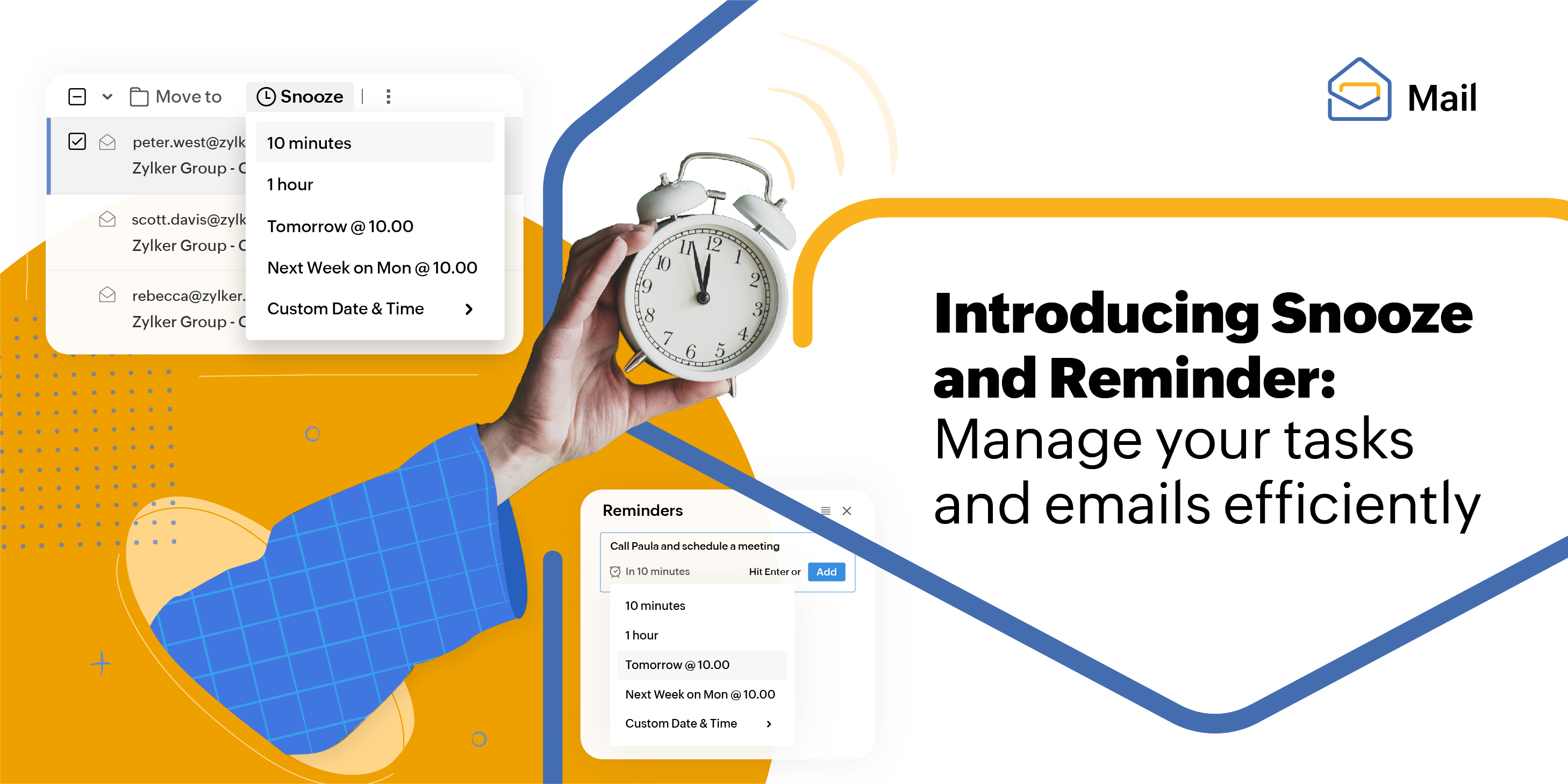Snooze and Reminders: Stay on top of your emails and tasks!