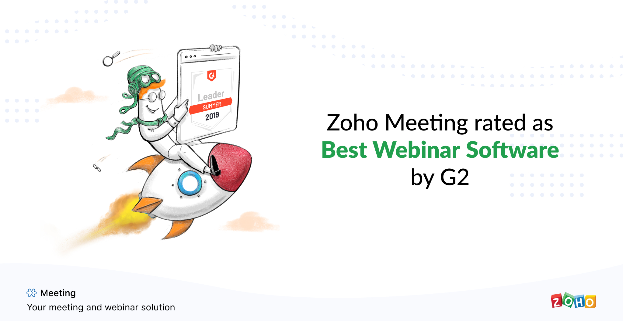 Zoho Meeting rated as Best Webinar Software by G2