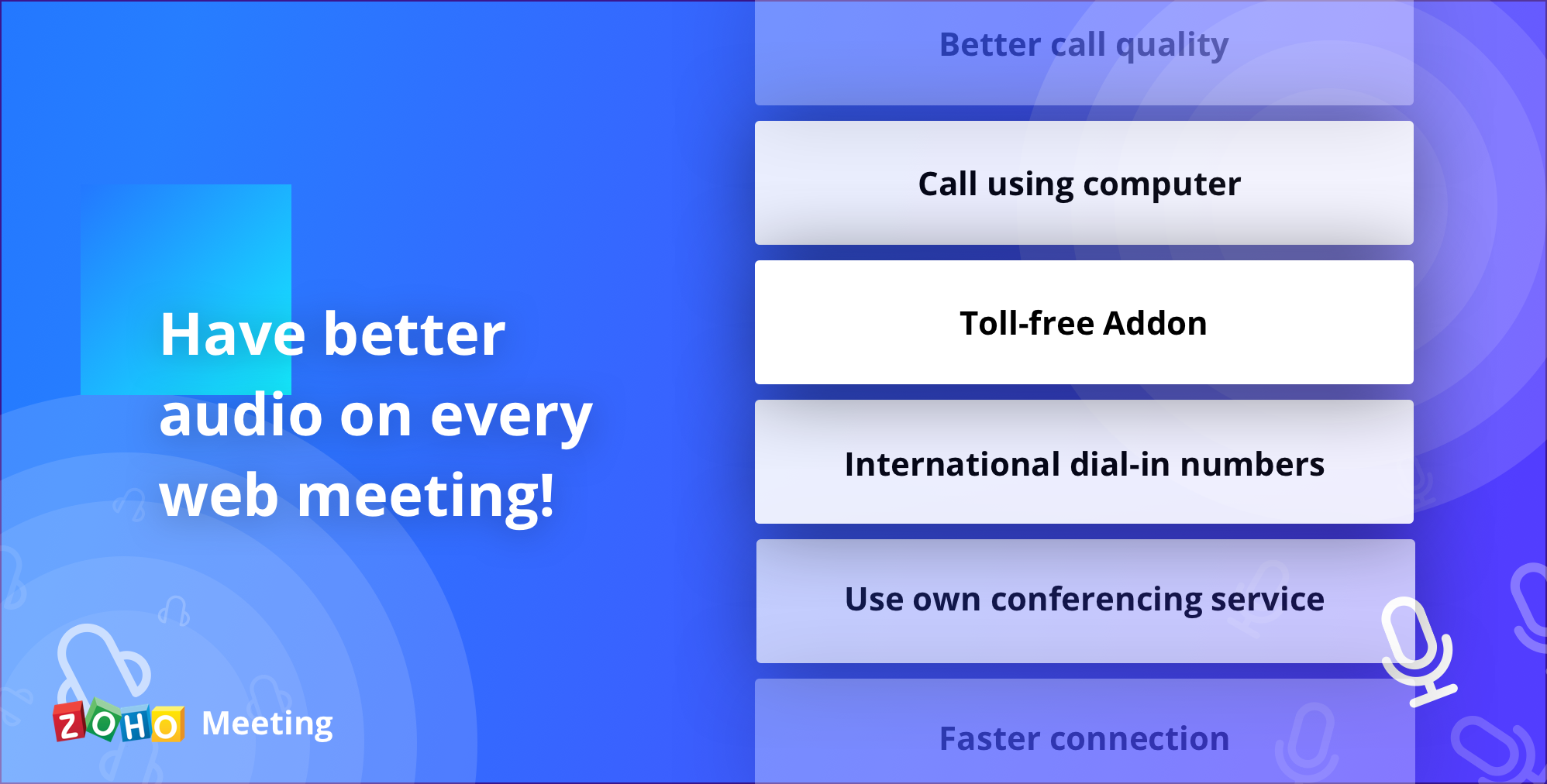 Better audio conferencing in Zoho Meeting Zoho Blog