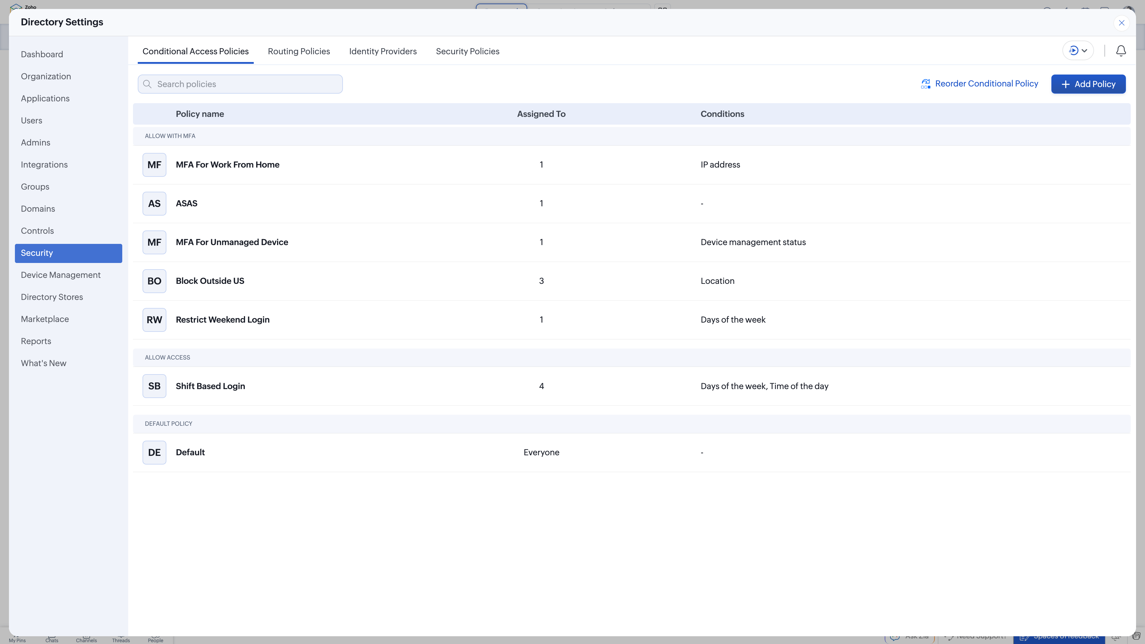 Authentication modes Authentication modes