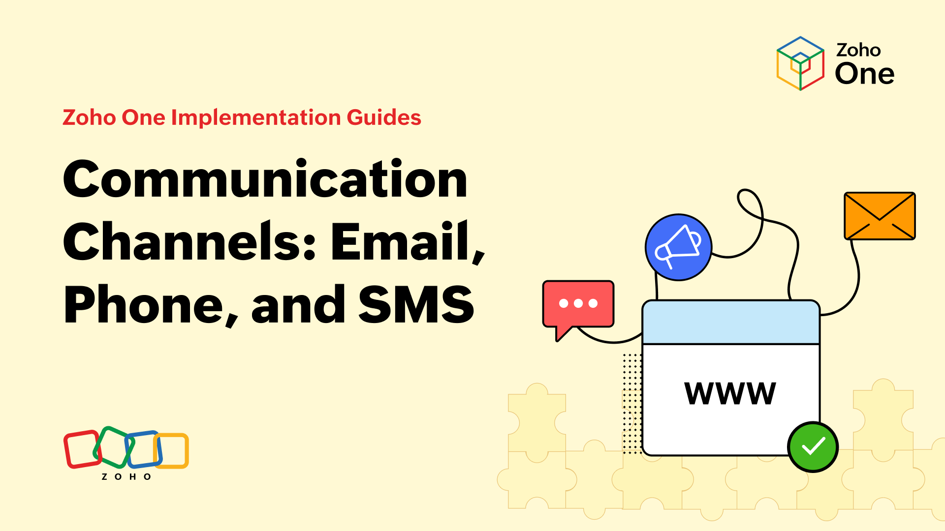 Various vommunication Channels in Zoho One: Email and SMS