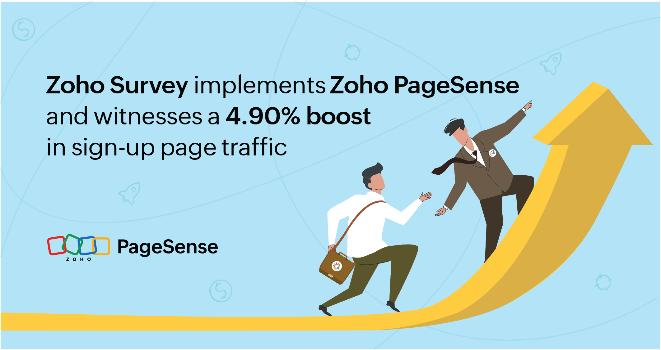 Zoho Survey implements Zoho PageSense and witnesses a 4.90% boost in sign-up page traffic