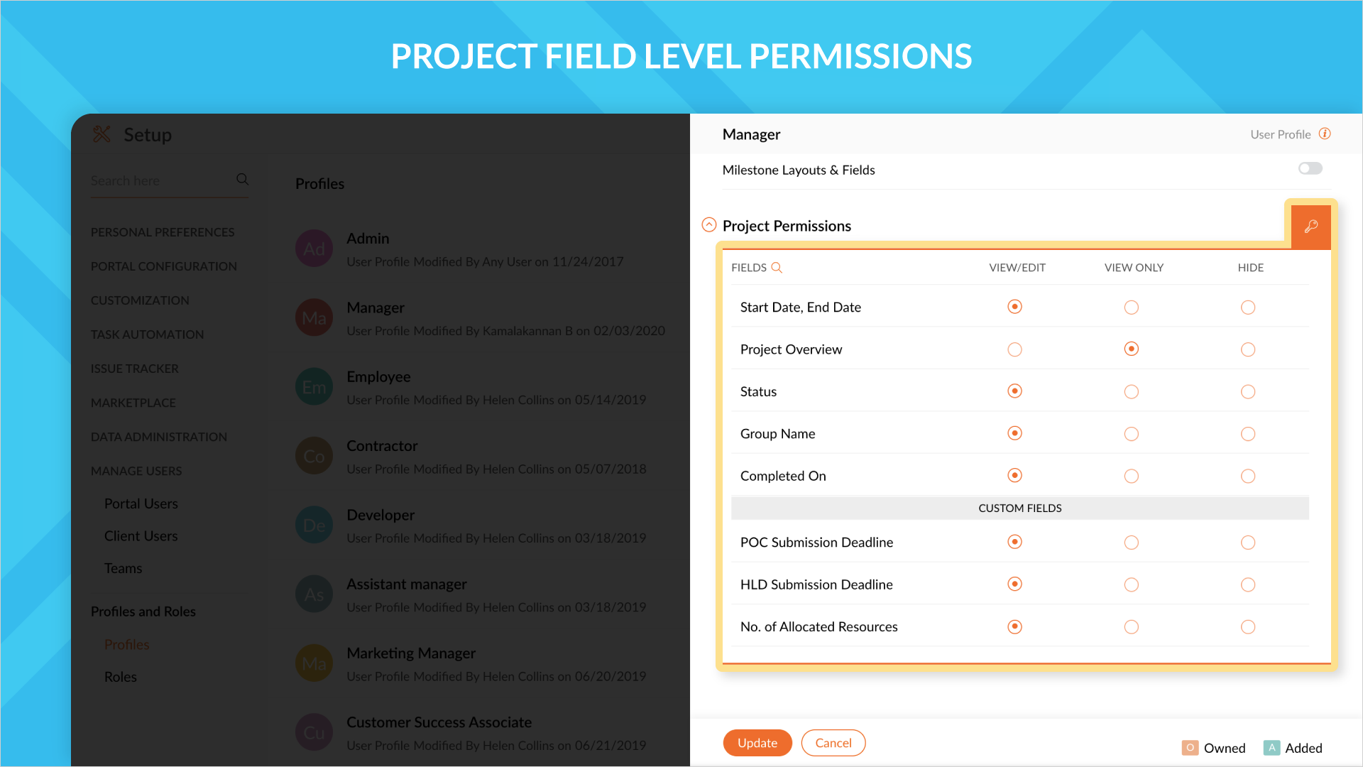 Project Field Level Permissions