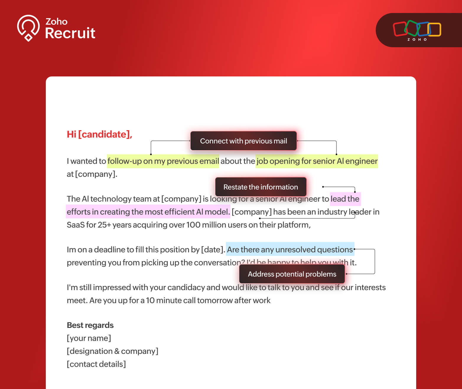Recruitment follow-up email example Recruitment follow-up email example