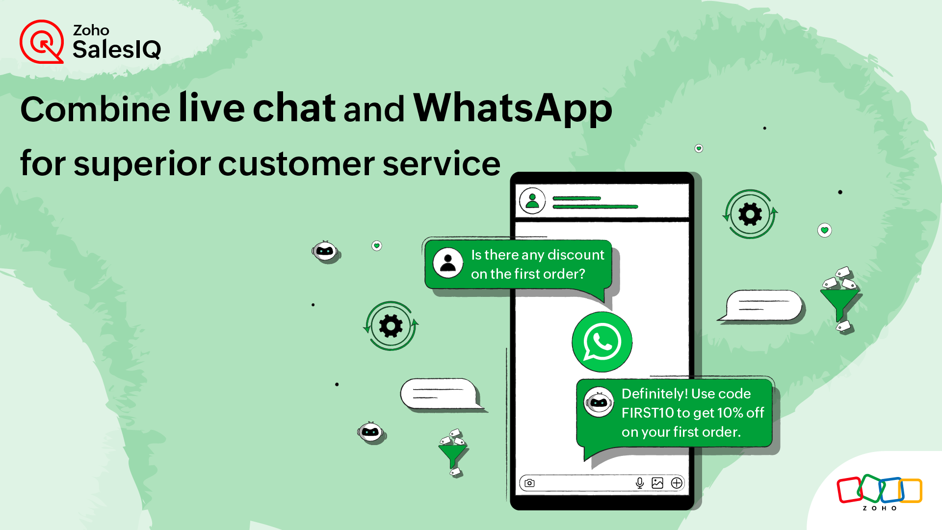WhatsApp integration with website live chat software