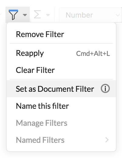 Set as document filter