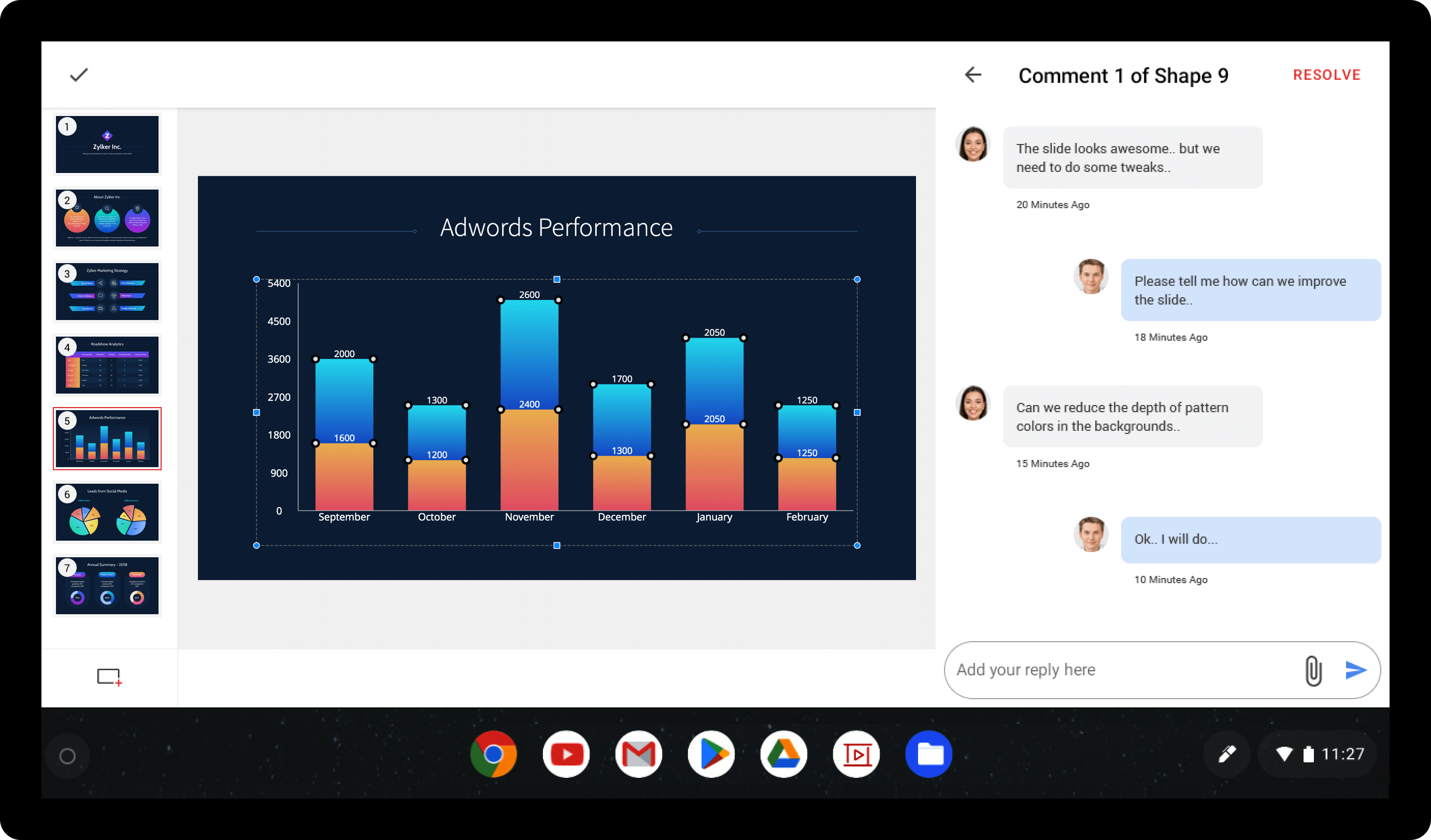 zoho presentation tool