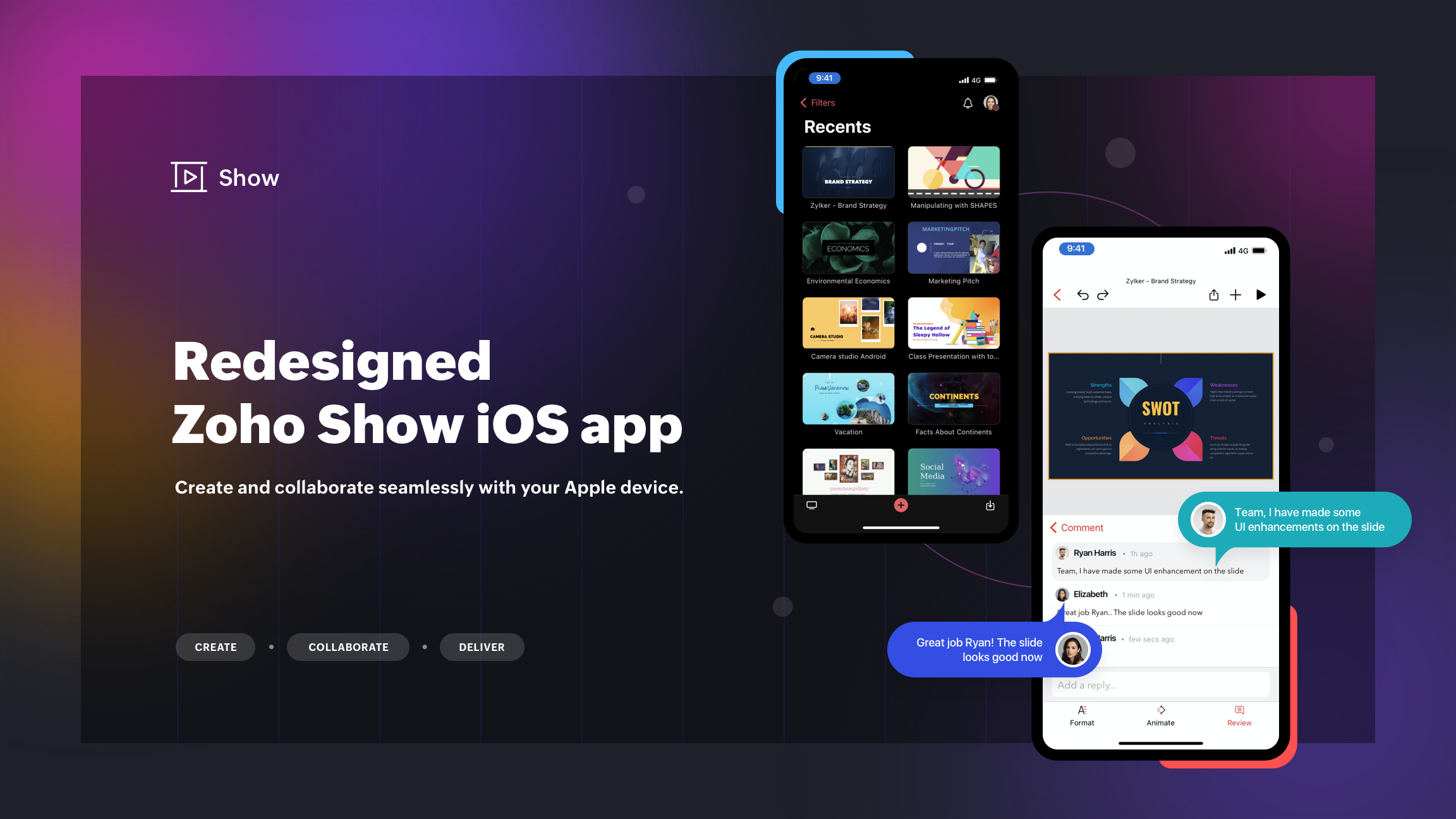 Introducing the Zoho Show iOS app: Redesigned to give you the ultimate presentation creation experience
