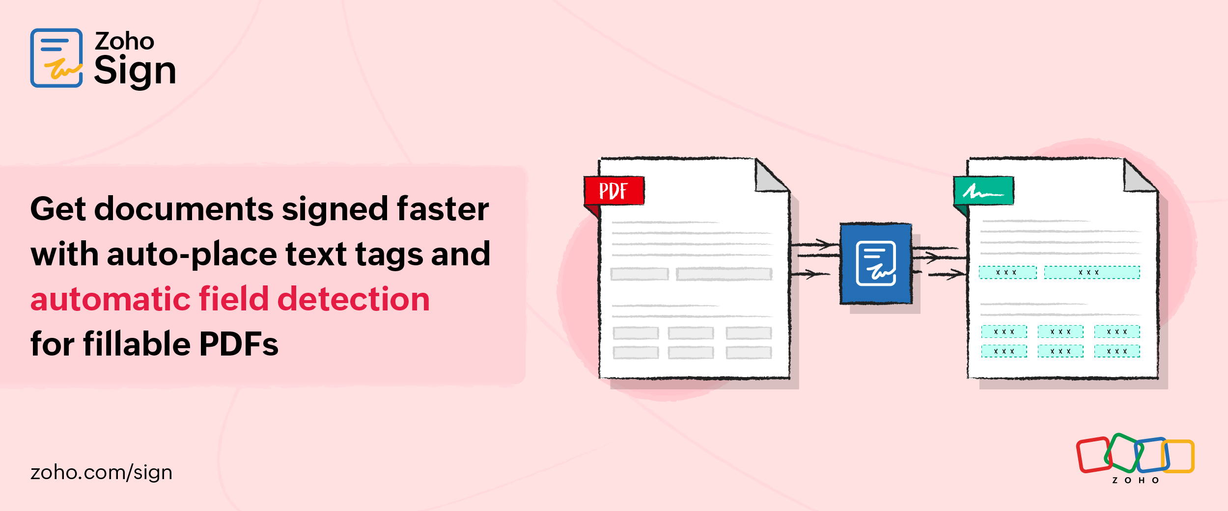 Get documents signed faster with auto-place text tags and automatic field detection for fillable PDFs