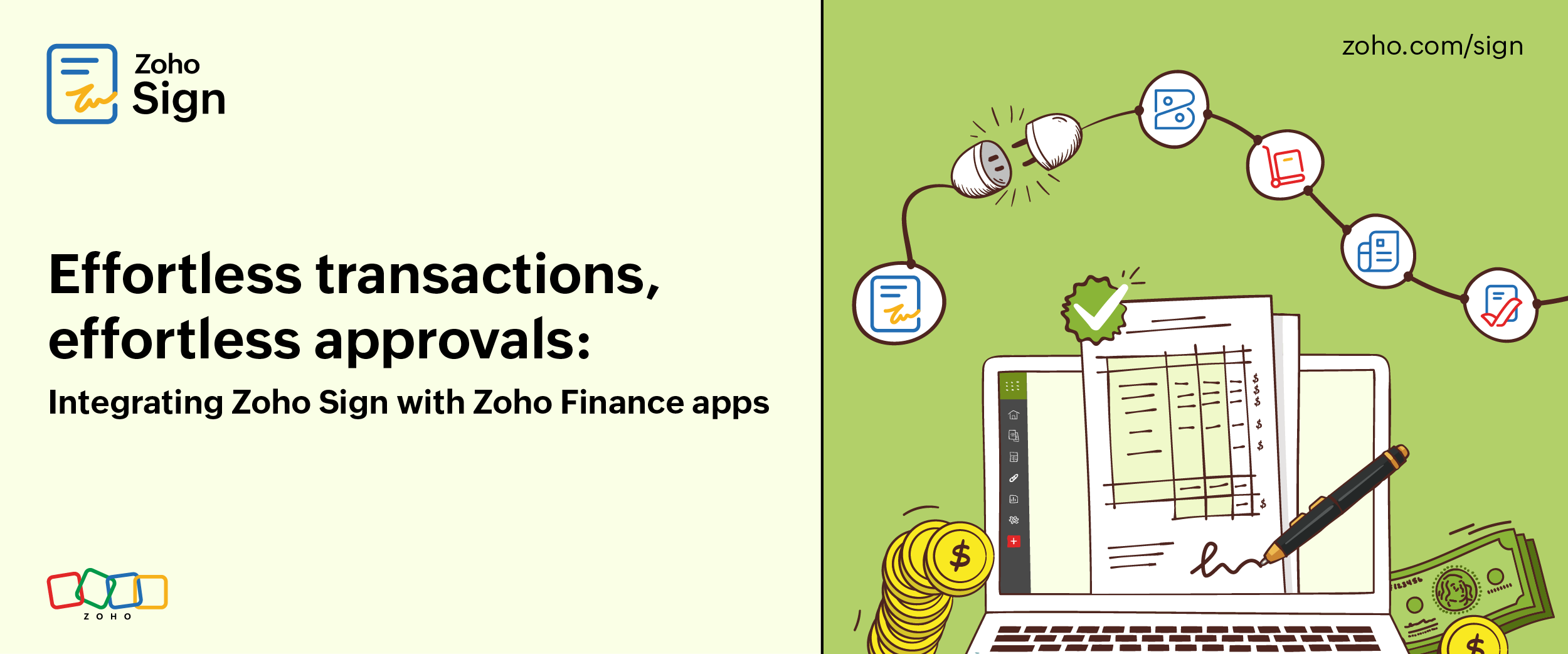 Effortless transactions, effortless approvals: Integrating Zoho Sign with Zoho Finance apps