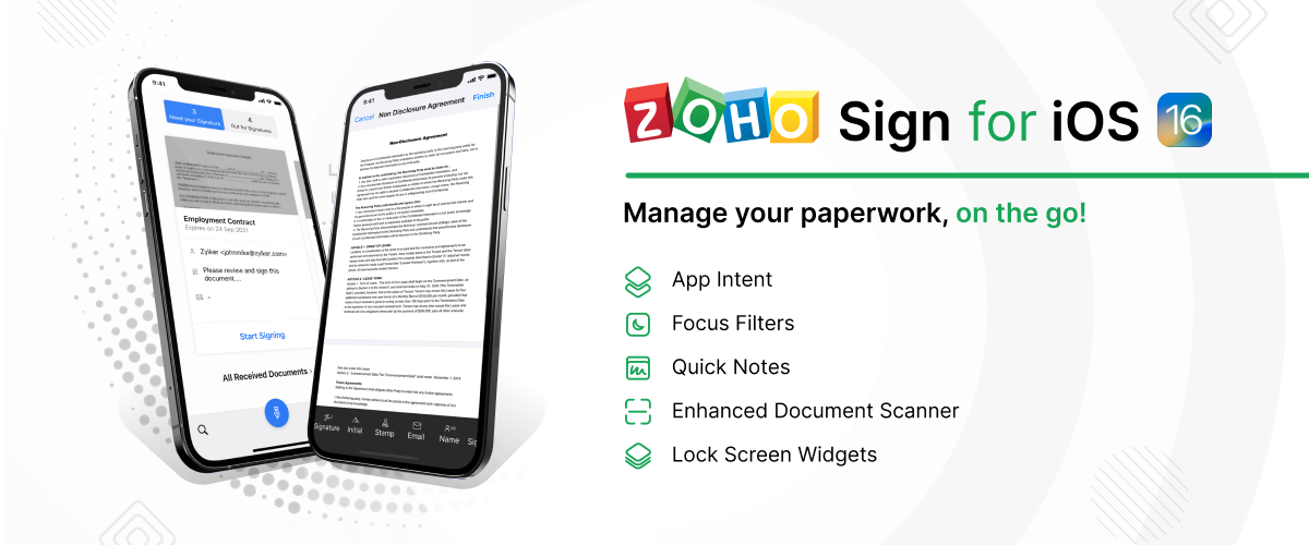 Zoho Sign for iOS 16