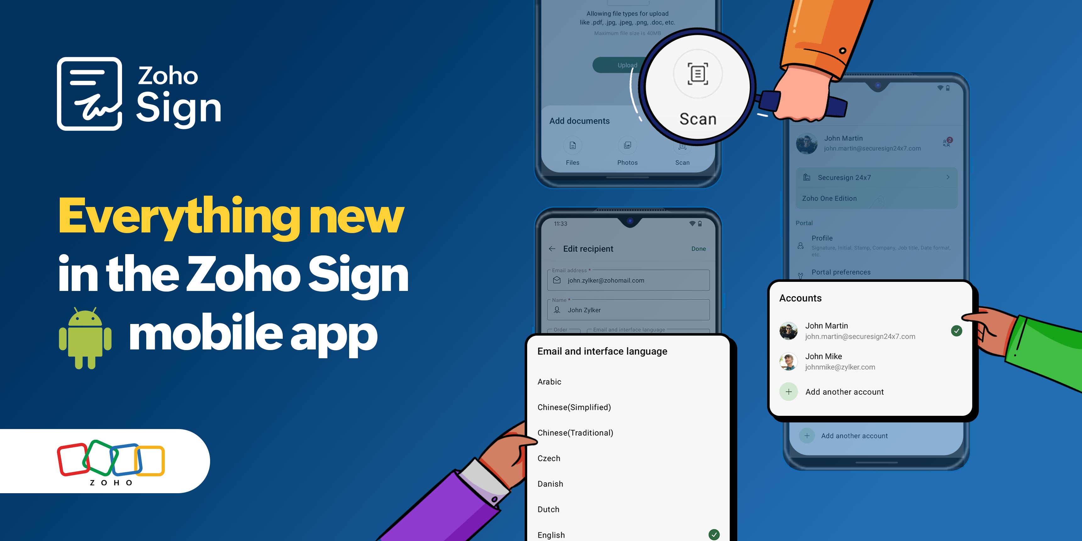 Everything new in the Zoho Sign Android mobile app