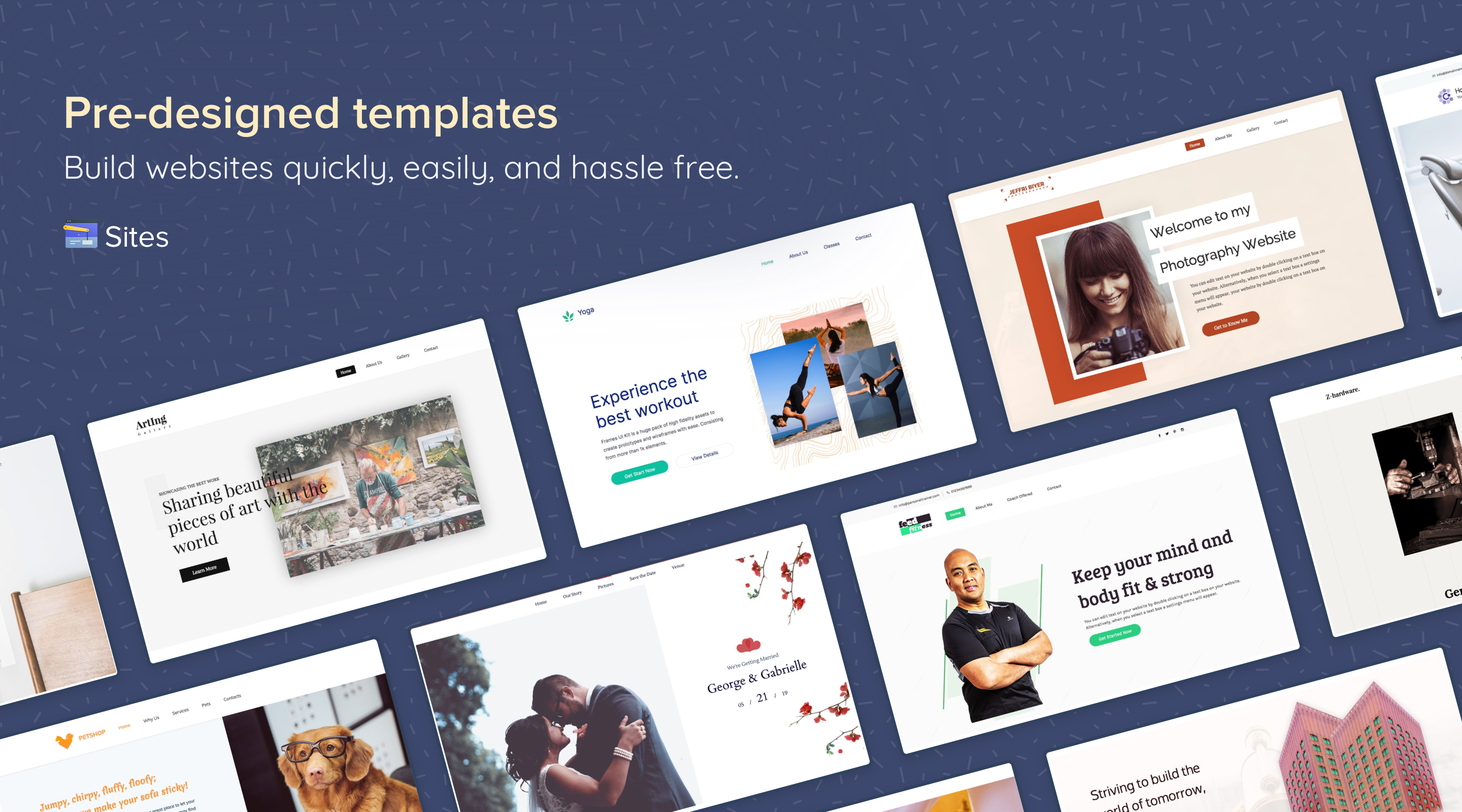 Professionally designed templates, new from Zoho Sites