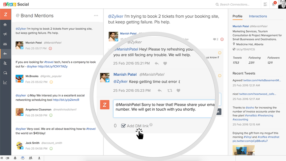 Just in: Twitter's new Direct Message feature is now available on Zoho Social