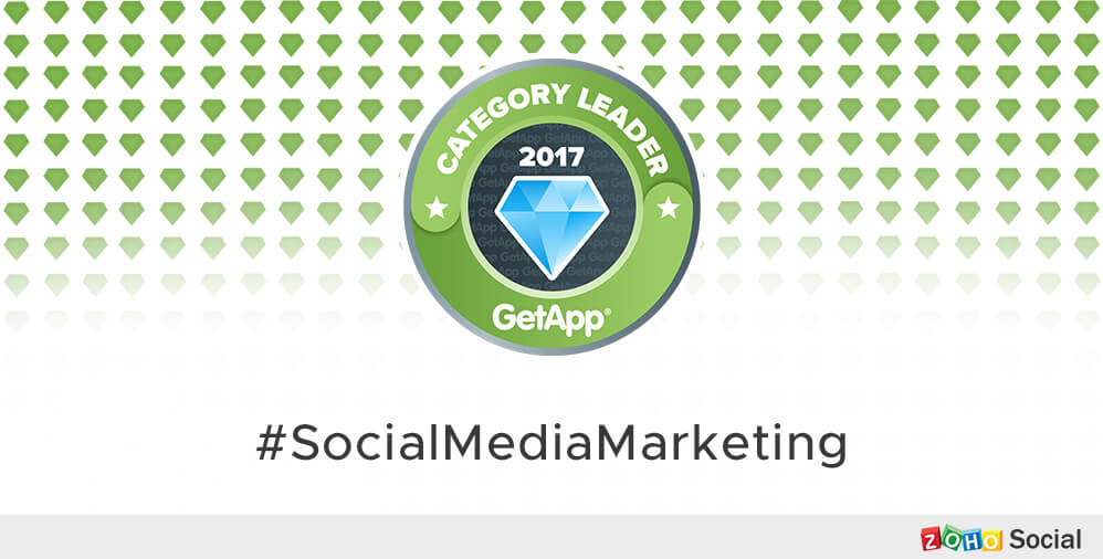 Zoho Social is in the top 3 on GetApp's "Social Media Marketing Category Leader 2017" list. Hurray!
