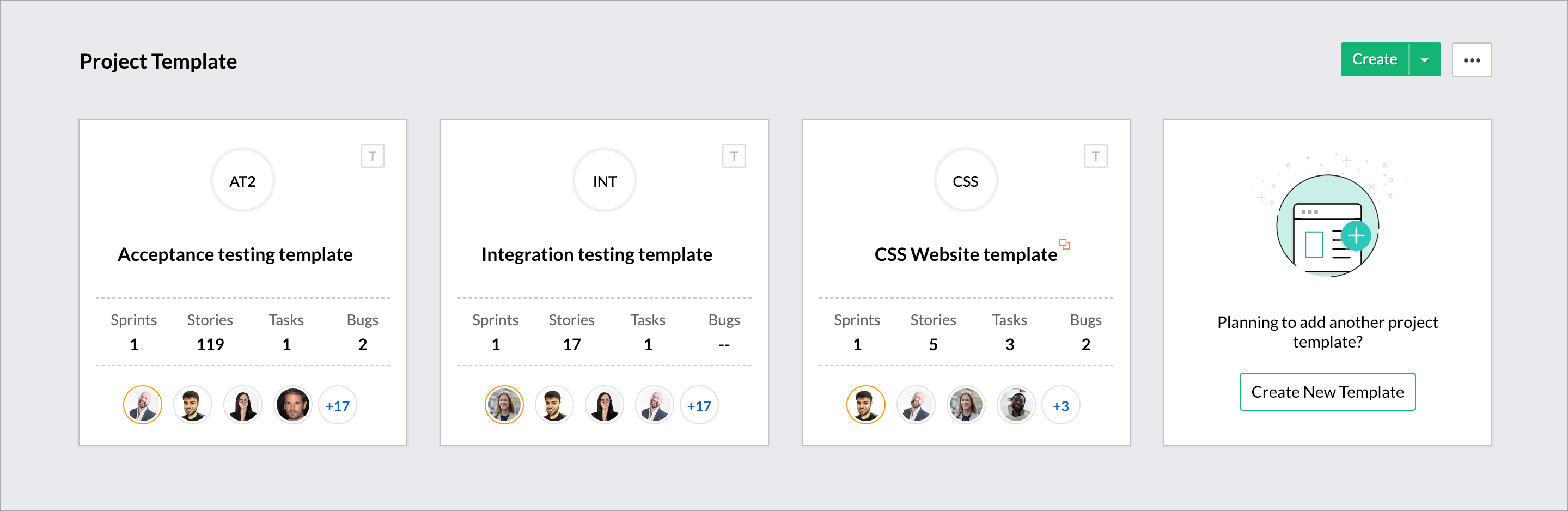 Project Templates in Zoho Sprints