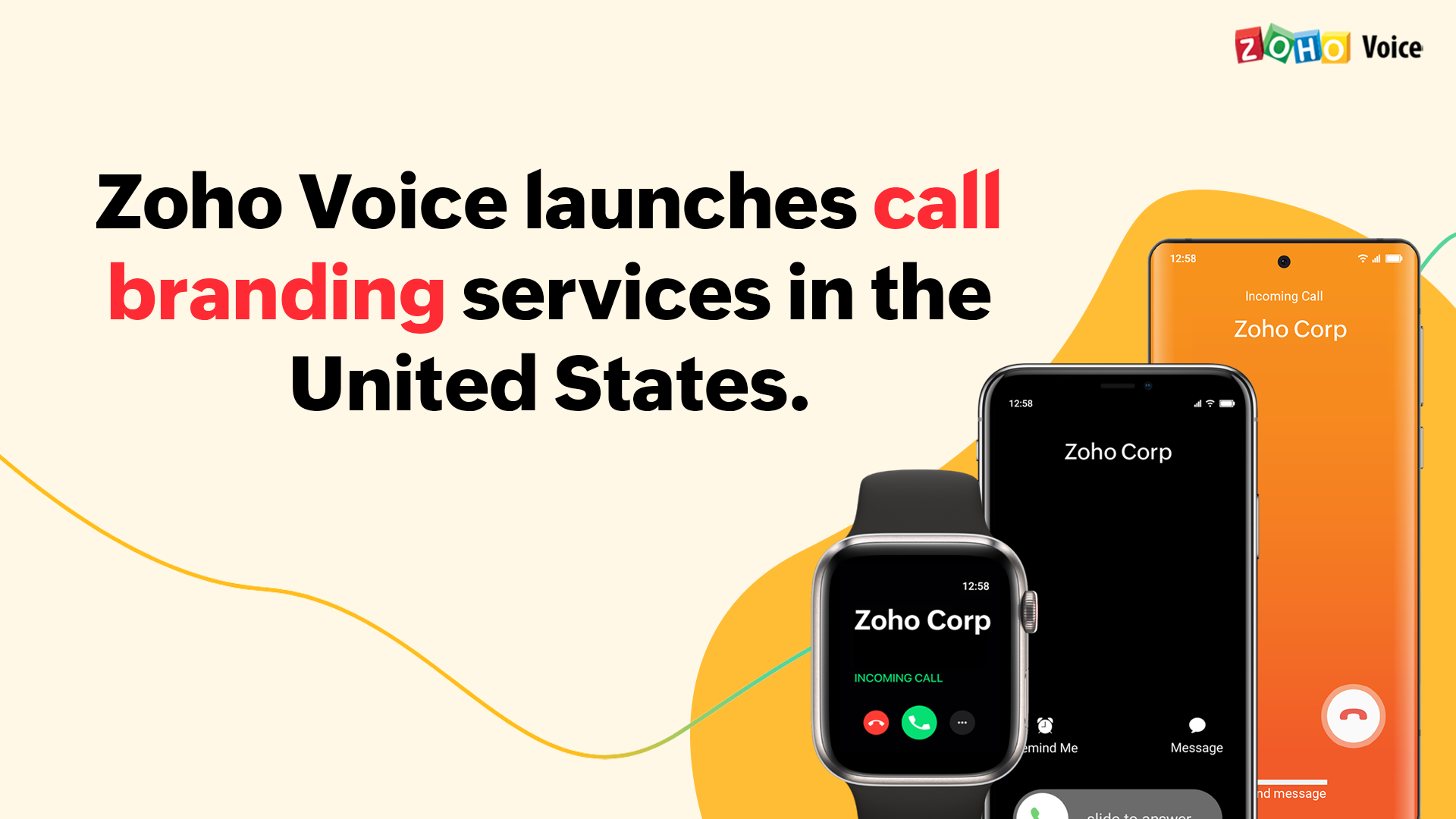 Elevate your business identity and authenticity with Zoho Voice's call branding services