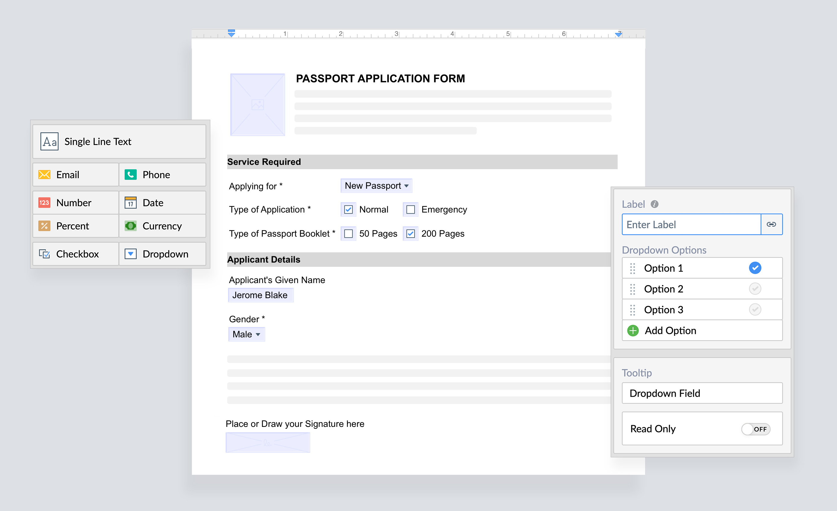 Create fillable documents in Zoho Writer
