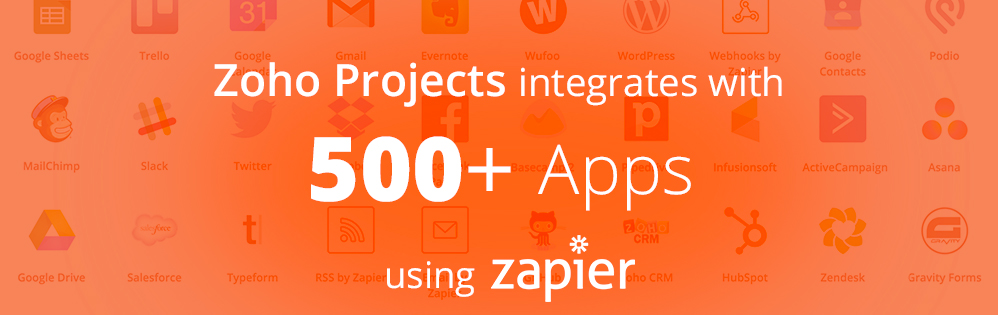 Connect Zoho Projects with more than 500 apps using Zapier
