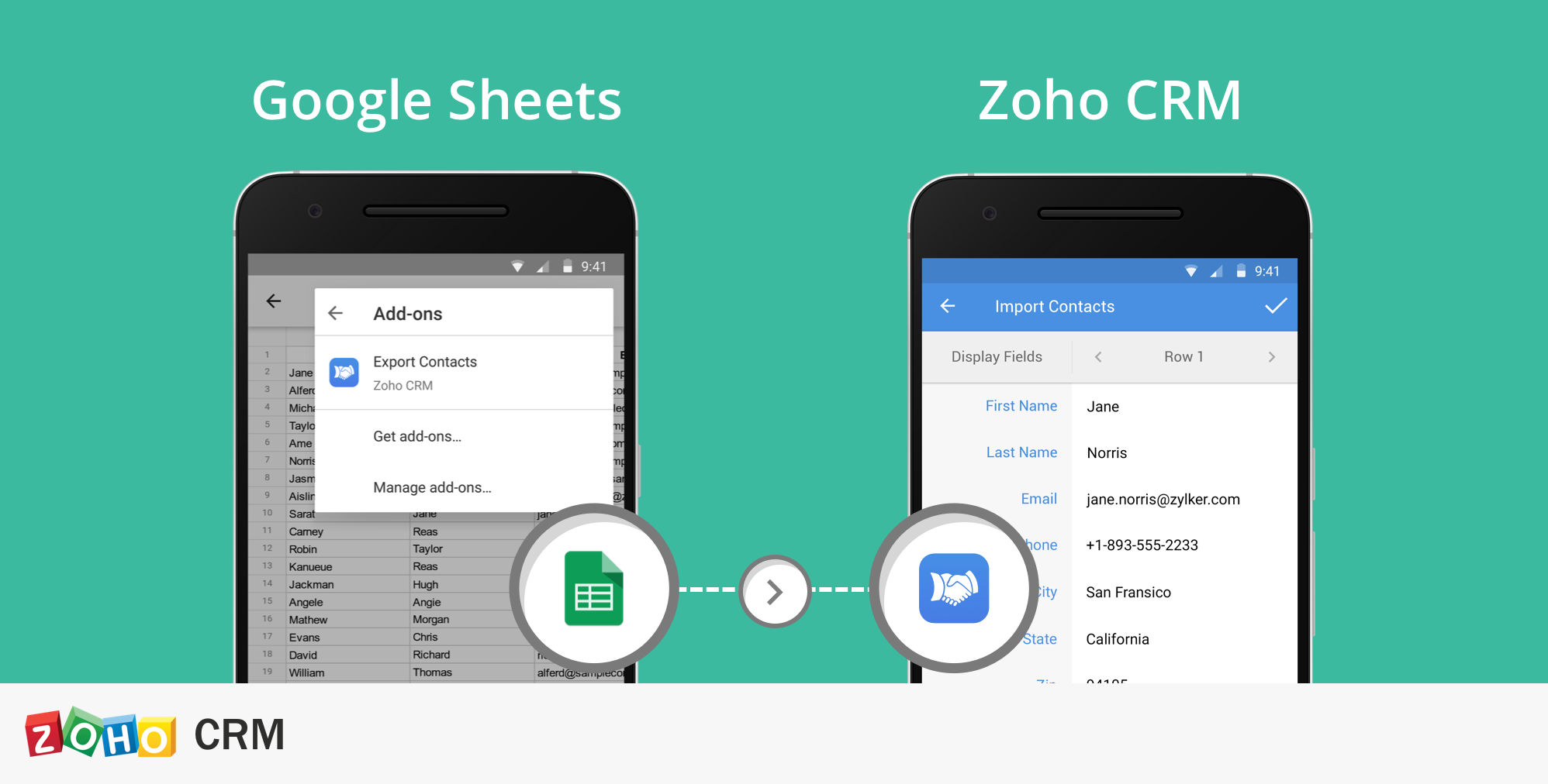 Zoho CRM integration with Google Sheets