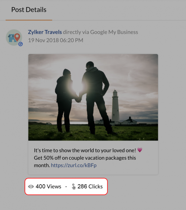 Google My Business con vistas y clicks