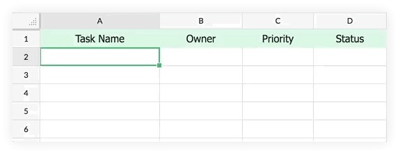 Bring data from Zoho Projects into Zoho Sheet