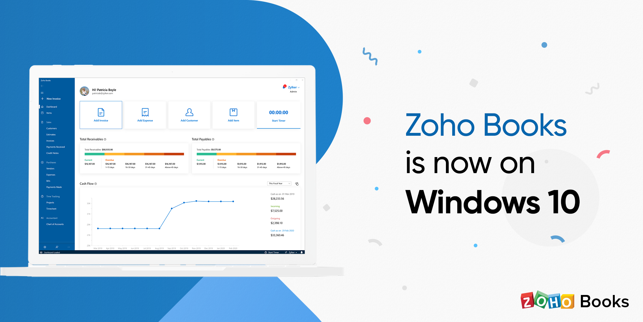 Zoho Books is now on Windows 10