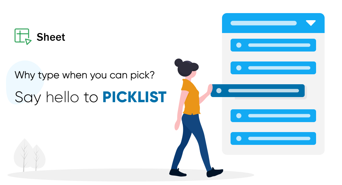 Picklists in Zoho Sheet—why enter when you can pick?