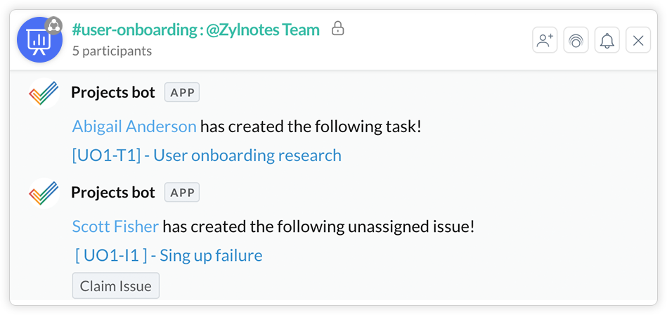 Get alerts from Zoho Projects Bot inside your Cliq Channel