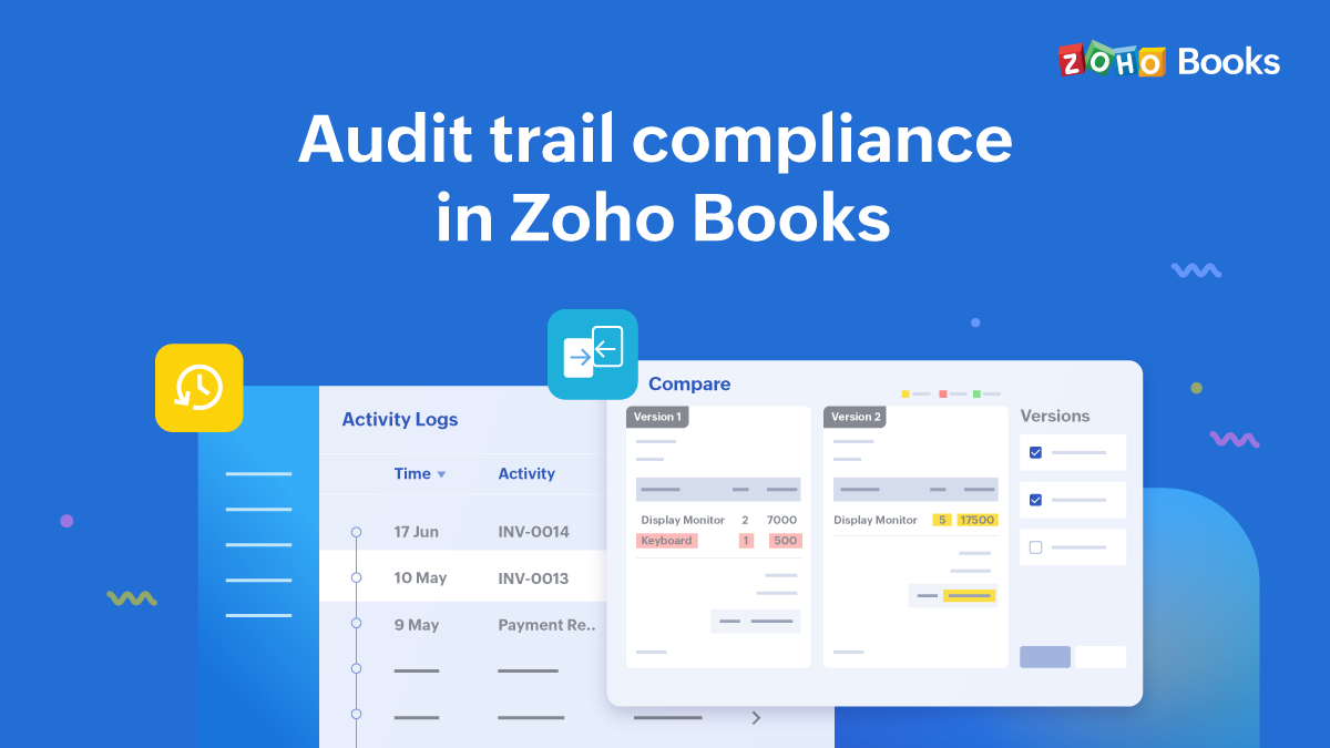 Audit trail compliance in Zoho Books