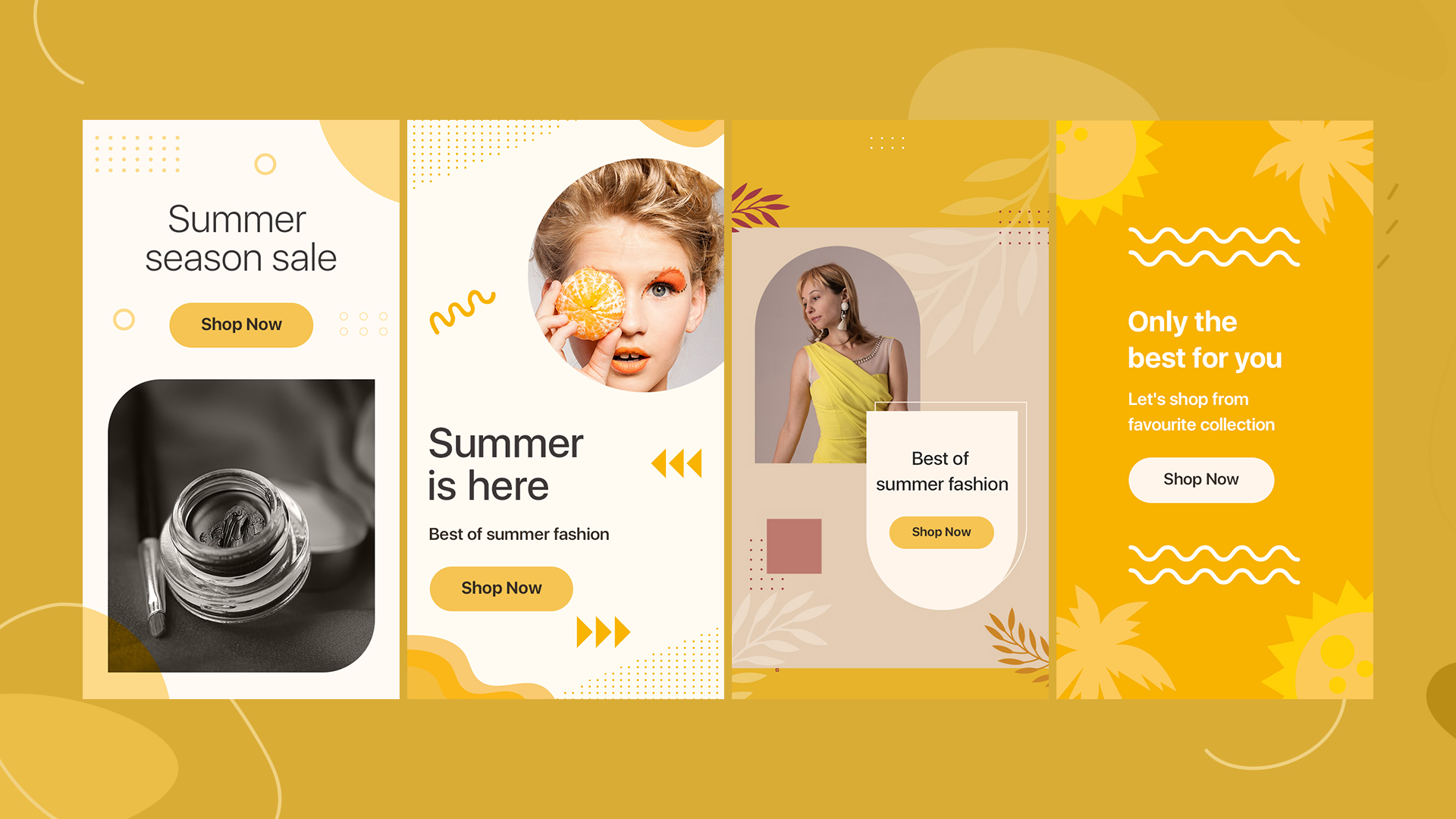 Templates showing yellow as the prominent color