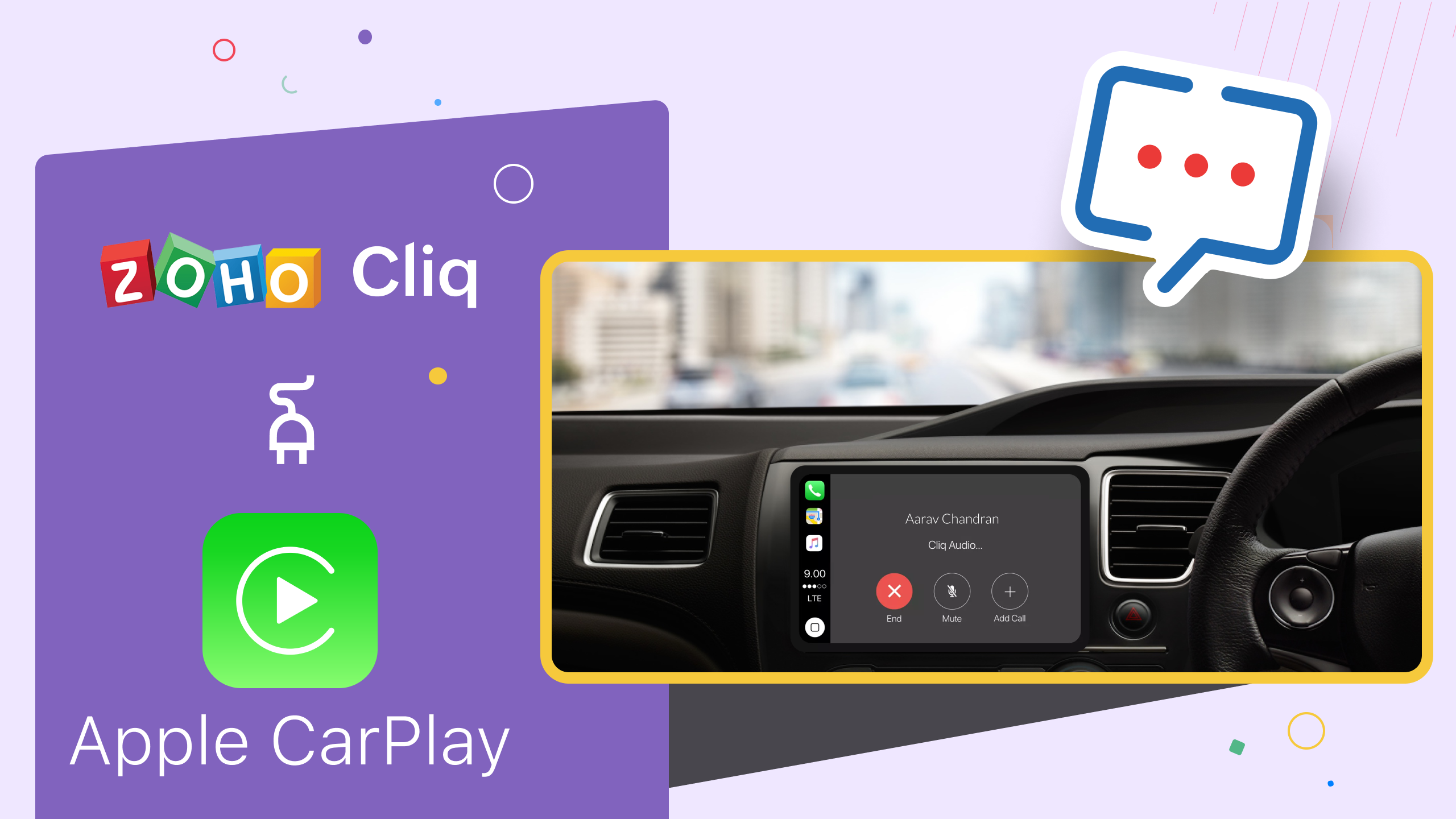 Work on the go with Zoho Cliq CarPlay support