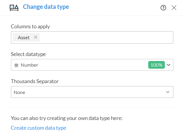 Custom Data Type creation in Zoho DataPrep